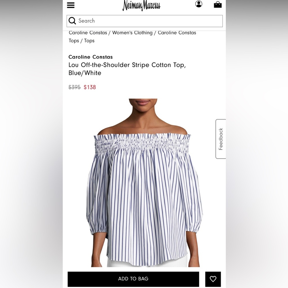 Caroline Constas off shoulder top